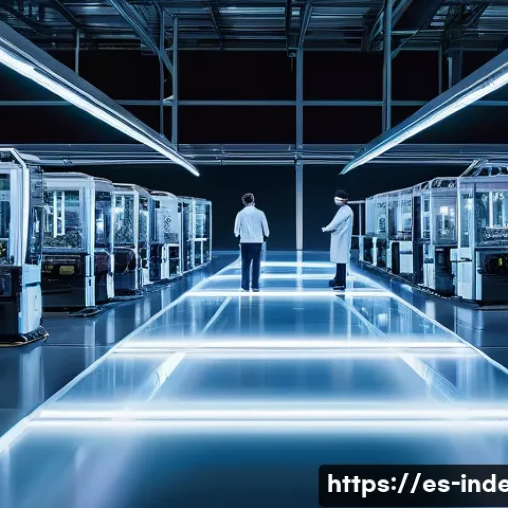 산업공학과 지능형 시스템 - **Prompt 1: The Intelligent Production Floor with Human-Machine Collaboration**
    "A vibrant, ultr...