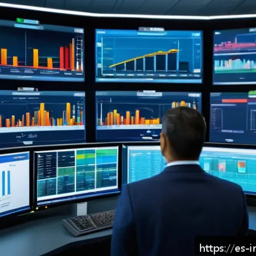 산업공학과 ERP 시스템 - A modern industrial control room with a diverse team of Hispanic professionals wearing smart busines...